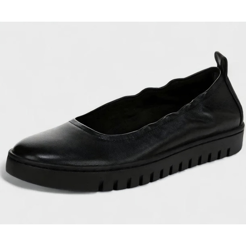 Vionic Womens Uptown Leather Ballet Slip-On Flats Black J2129L1001 Size 8M